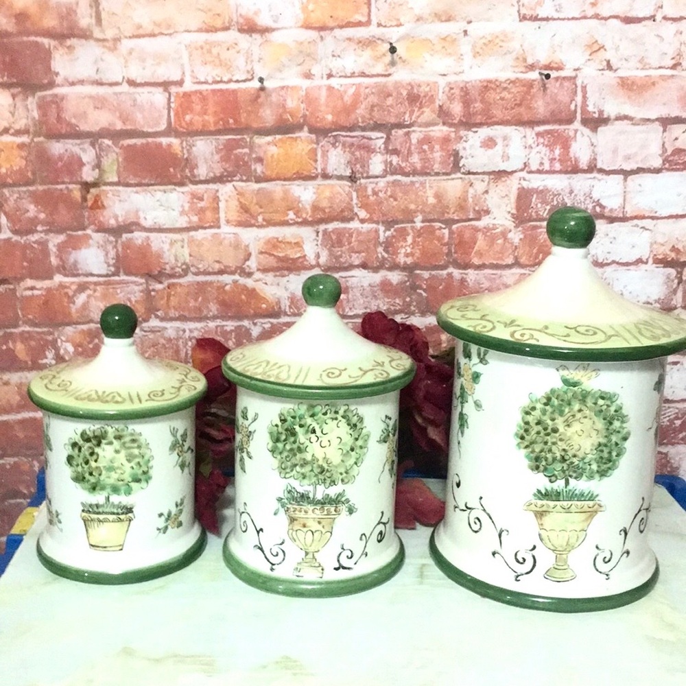 Vintage Y2K Topiary Canister Set